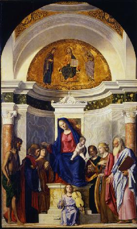 Madonna mit dem Kinde und den Heiligen Johannes dem Täufer, Cosmas und Damian, Katharina und Paulus