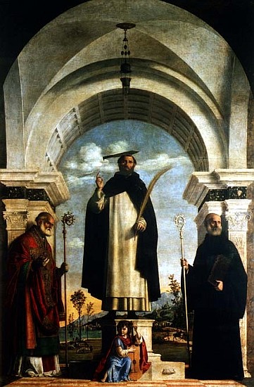 The Martyrdom of St.Peter and 2 saints (altarpiece) von Giovanni Battista Cima da Conegliano