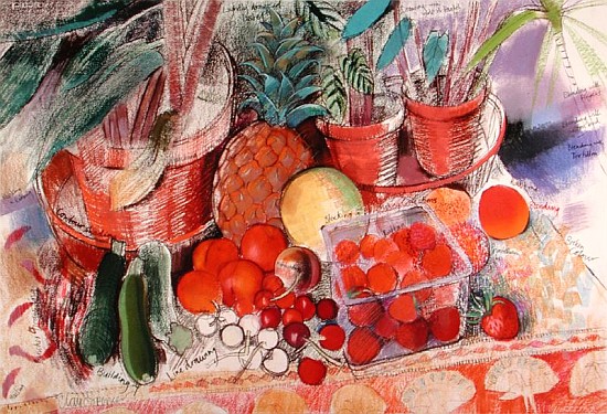 Summer Fruits (pastel on paper)  von Claire  Spencer