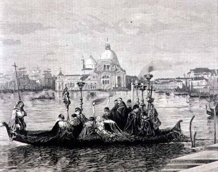 A Burial in Venice, from the painting 'Going to the Campo Santo' von Clara Montalba