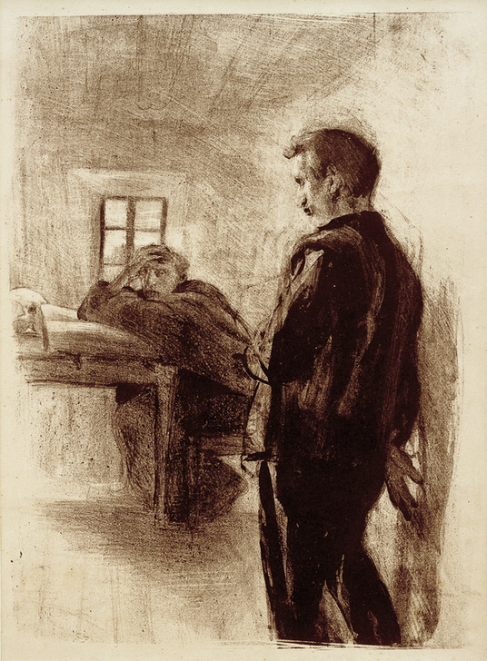 Mann und Mönch in einer Zelle von Clara Siewert