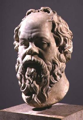 Socrates, marble head, copy from a bronze from the Pompeion in Athens, made made