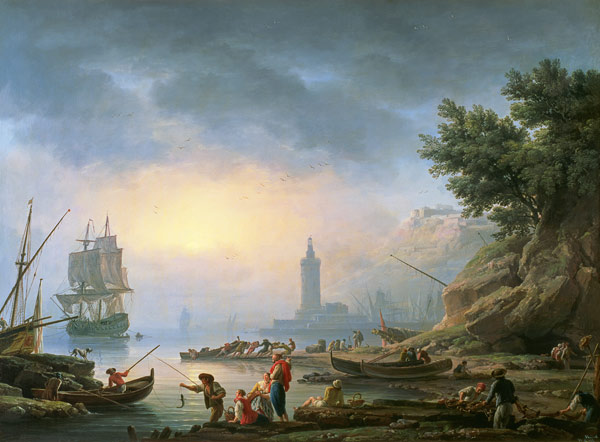 Seaport at Dawn von Claude Joseph Vernet