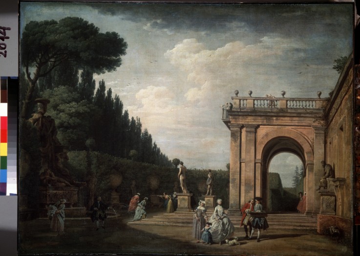 Blick in den Park der Villa Ludovisi in Rom von Claude Joseph Vernet