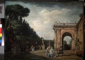 Blick in den Park der Villa Ludovisi in Rom 1749