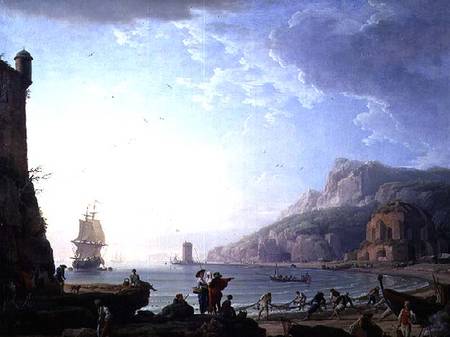 Morning scene in a bay von Claude Joseph Vernet