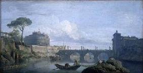 View of the Bridge and Chateau of St. Angelo, Rome c.1748