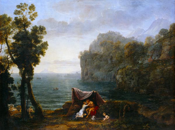 Küstenlandschaft mit Acis und Galatea. von Claude Lorrain