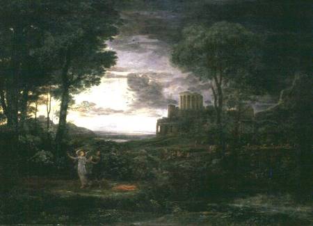 Landscape with Jacob Wrestling with the Angel, or Night von Claude Lorrain