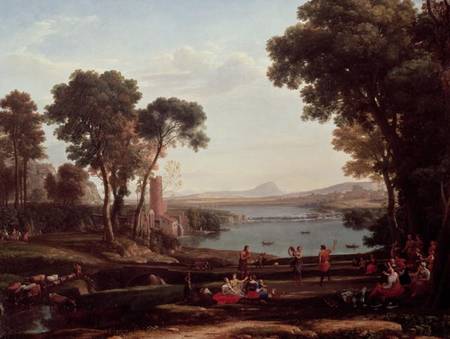 Landscape with the Marriage of Isaac and Rebekah (The Mill) von Claude Lorrain