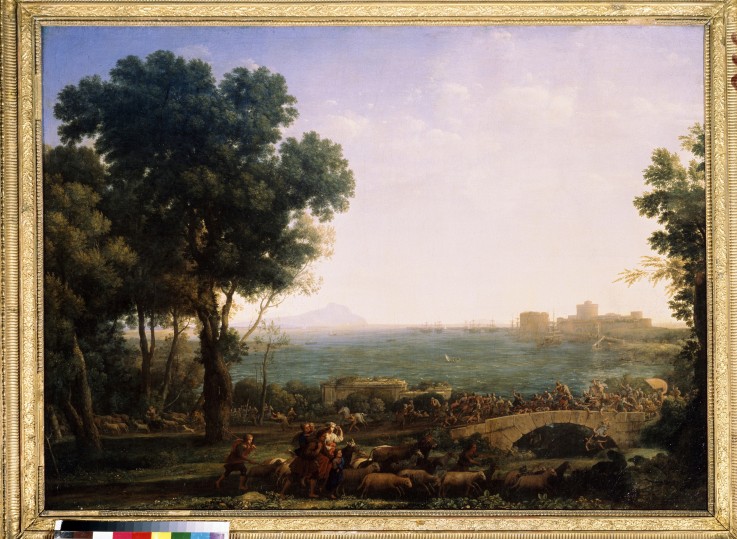 Schlacht an der Brücke (Schlacht zwischen den Kaisern Maxentius und  Konstantin) von Claude Lorrain