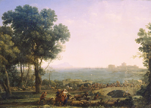 Die Schlacht zwischen Maxentius und Consta auf der Brücke von Claude Lorrain