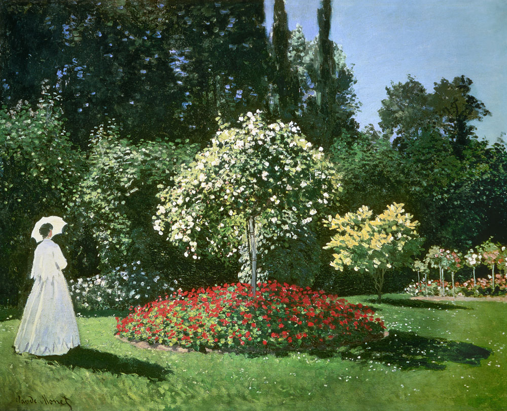 Dame im Garten von Claude Monet