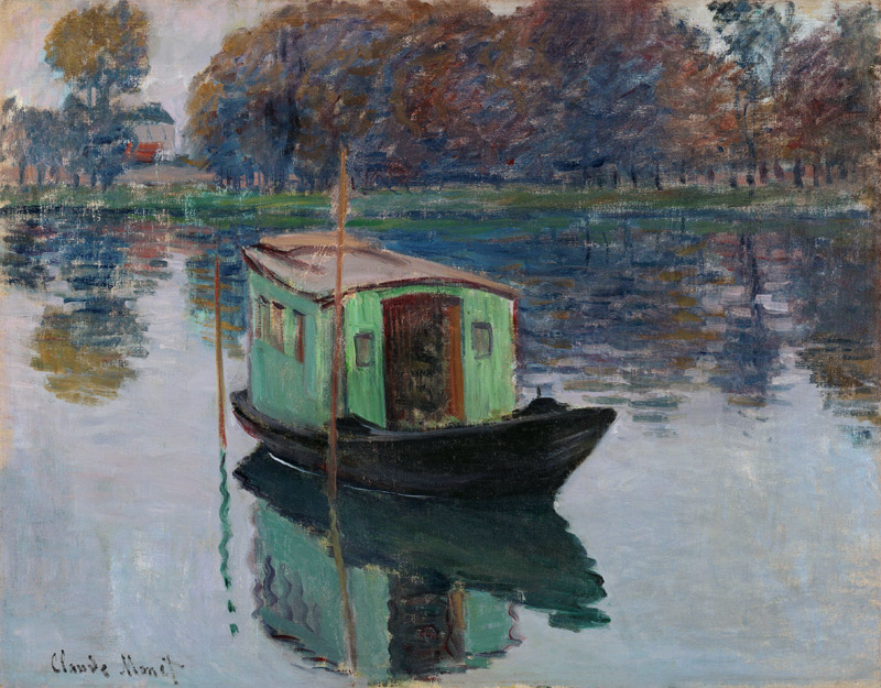 Das Atelierboot. von Claude Monet