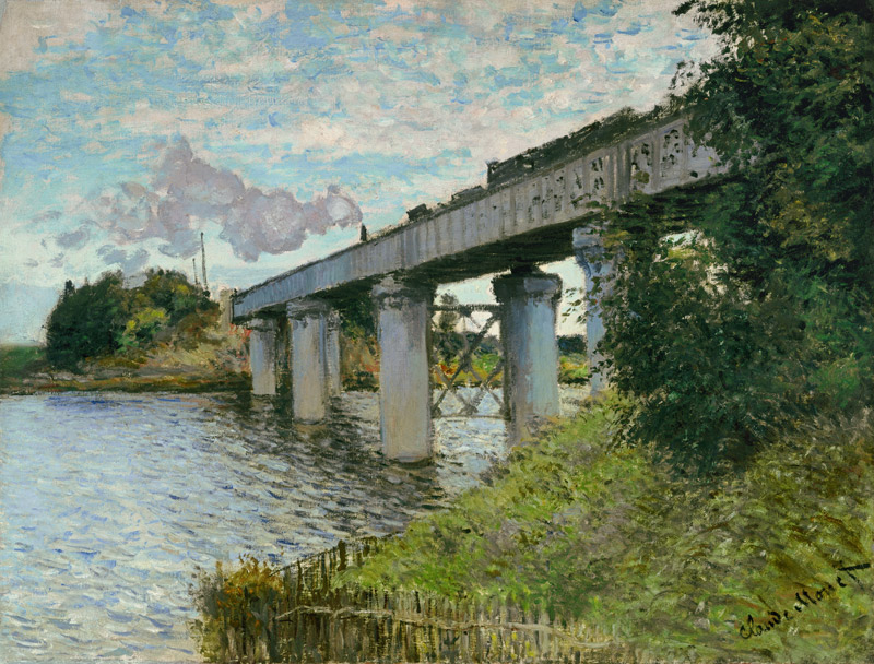 Eisenbahnbrücke bei Argenteuil von Claude Monet