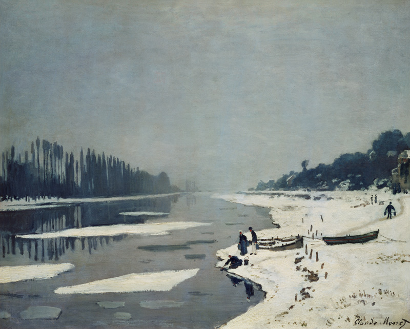 Ice on the Seine at Bougival von Claude Monet