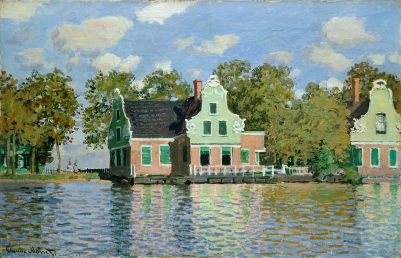 Häuser am Ufer der Zaan von Claude Monet