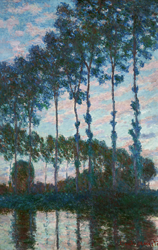 Pappeln am Ufer der Epte, Abend-Effekt von Claude Monet
