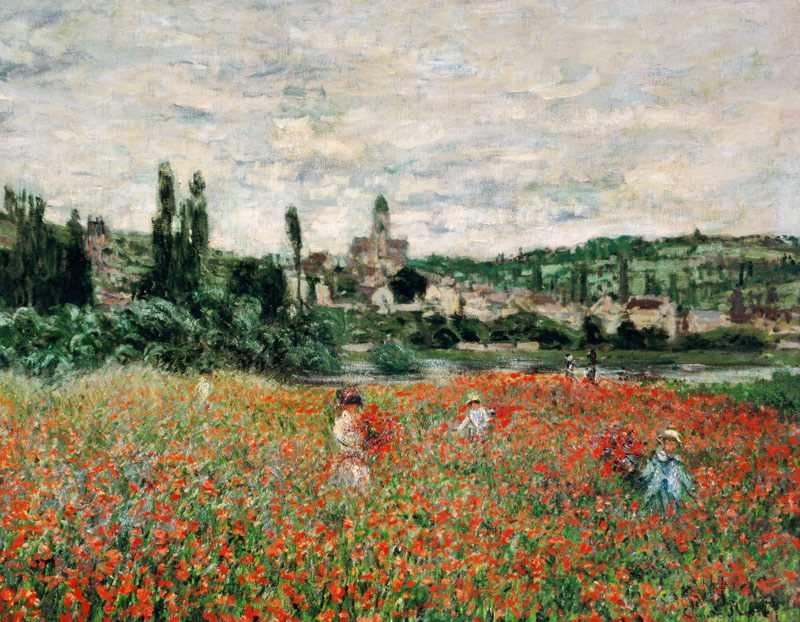 Poppy field near Vetheuil von Claude Monet
