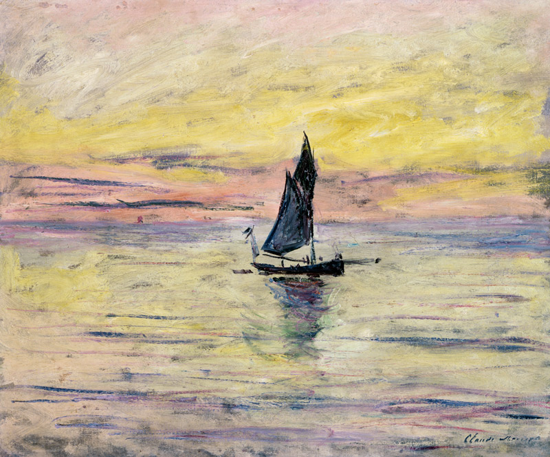 The Sailing Boat, Evening Effect von Claude Monet