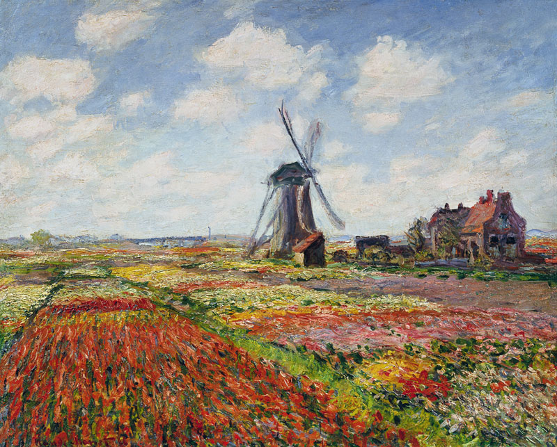 Tulip Fields with the Rijnsburg Windmill von Claude Monet