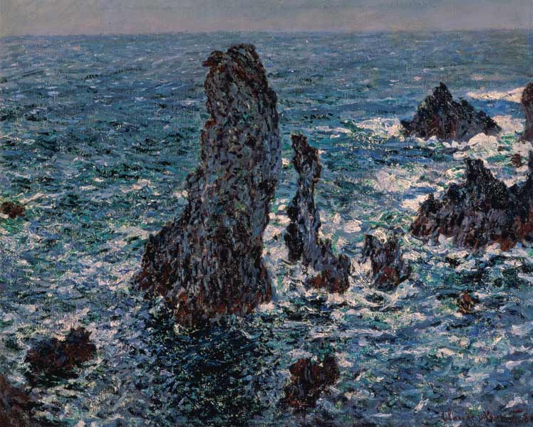 Die Felsen im Meer vor der Belle Isle von Claude Monet