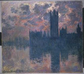 Das Parlament in London bei Sonnenuntergang 1902