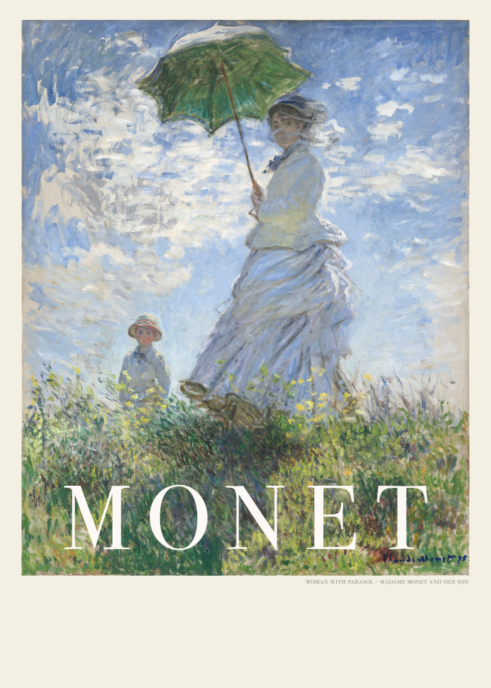 Frau mit Sonnenschirm von Claude Monet
