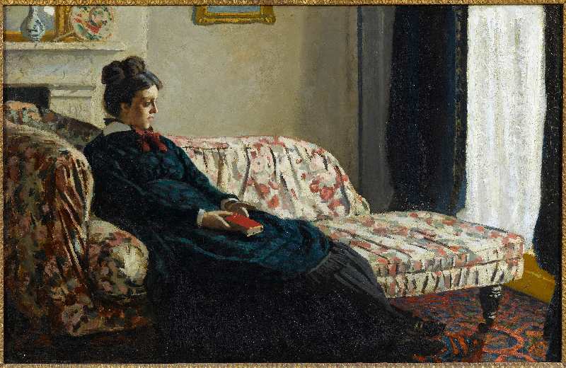 Meditation. Madame Monet auf einem Canapé, Camille Doncieux, erste Frau des Malers von Claude Monet