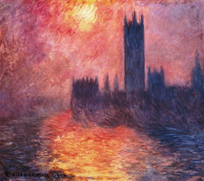 The Houses of Parliament, Sunset von Claude Monet
