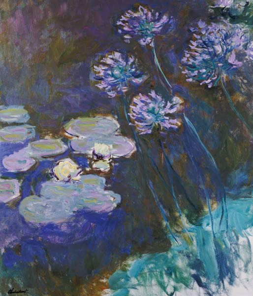 Seerosen und Agapanthus von Claude Monet