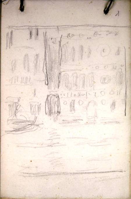Sketch of Palazzo Dario von Claude Monet
