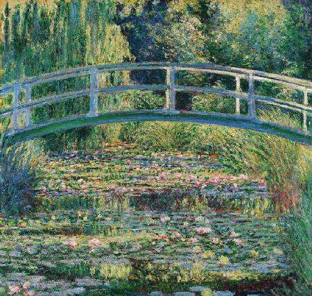 Brücke in Monets Garten mit weißen Seerosen 1899