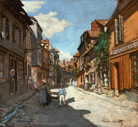 Dorfstrasse in der Normandie (Rue de la Bavolle, Honfleur) um 1867
