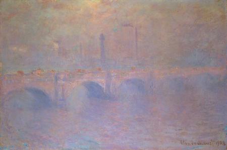 London, Themse und Waterloo-Brücke im Dunst. 1903