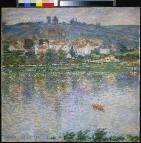 Blick über den Fluss auf Vetheuil 1901