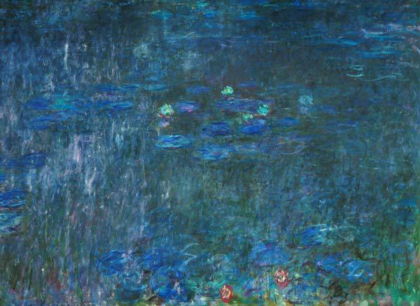 Waterlilies: Reflections of Trees, detail from the right hand side 1915-26