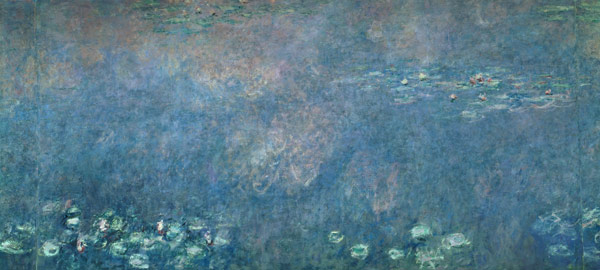 Waterlilies: Two Weeping Willows, centre left section von Claude Monet
