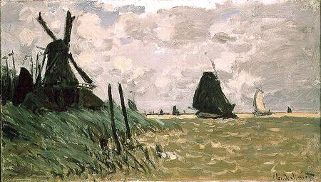 A Windmill near Zaandam von Claude Monet