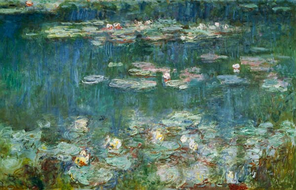 Seerosen, Grüne Reflektionen, rechter Teil von Claude Monet