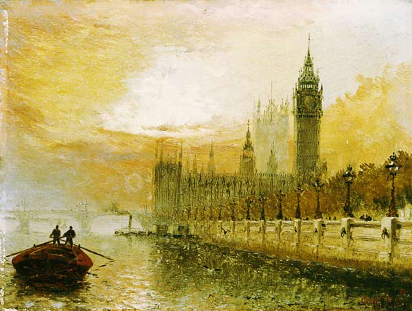 View Of Westminster From The Thames von Claude T. Stanfield Moore