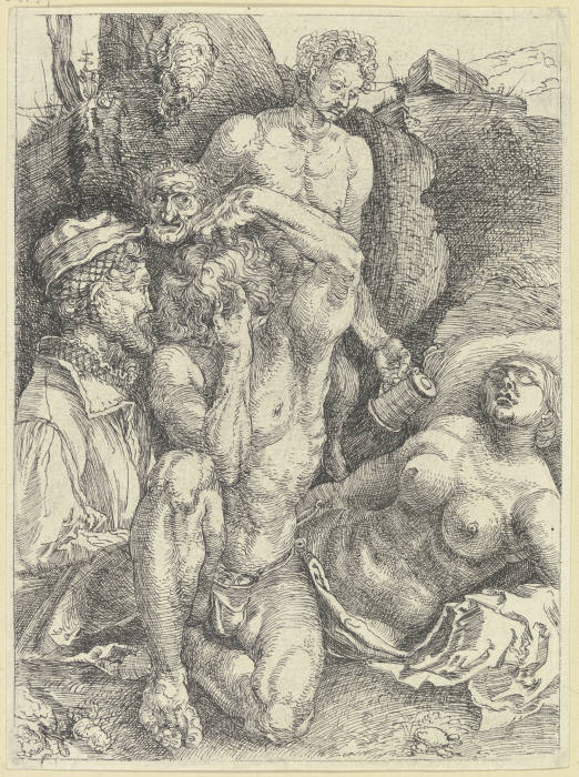 Studienblatt mit fünf Figuren ("Verzweifelnde") von Clemens Aloys Hohwiesner