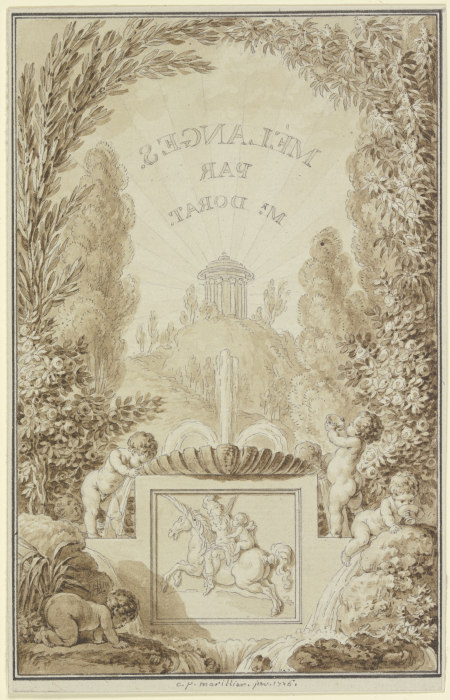 Titelblatt der "Melanges" des Claude-Joseph Dorat von Clément Pierre Marillier