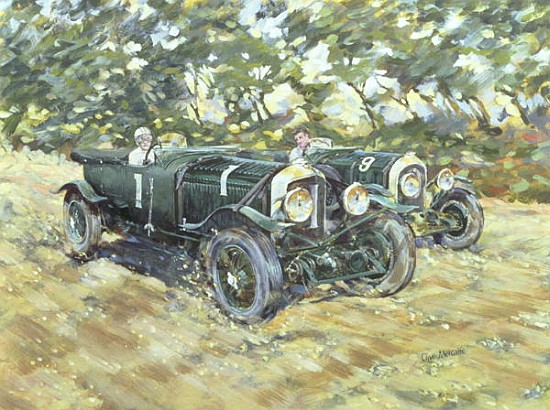 1929 Le Mans Winning Bentleys (acrylic on canvas)  von Clive  Metcalfe
