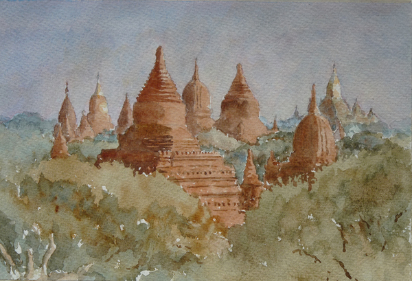 941 Bagan sunrise, towards Ananda von Clive Wilson