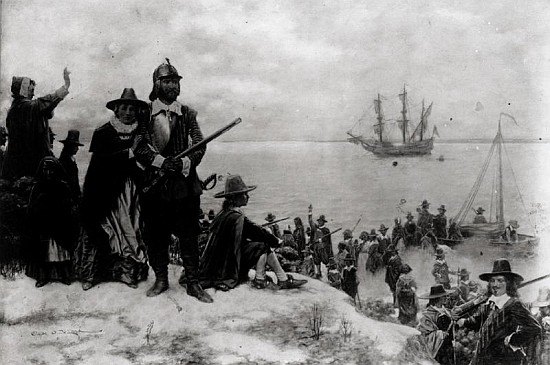 Pilgrims at Plymouth von Clyde Osmer Deland
