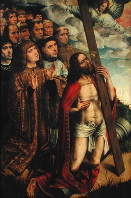 Christ the Mediator with Philip the Handsome (1478-1506) and his Entourage, left hand panel from an von Colijn de Coter