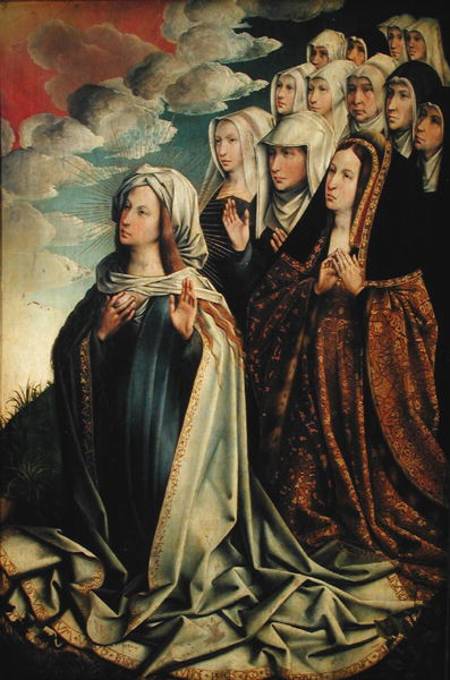 Mary the Mediator with Joanna the Mad (1479-1555) and her entourage, right hand panel from an altarp von Colijn de Coter