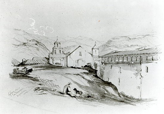 The Church of San Francisco, Valparaiso, 1834 (pencil & w/c on paper) von Conrad Martens