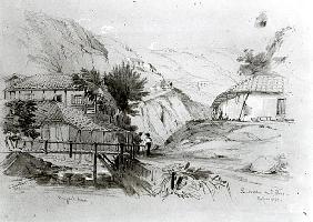 Berger''s House, Valparaiso, 1834 (pencil & w/c on paper)